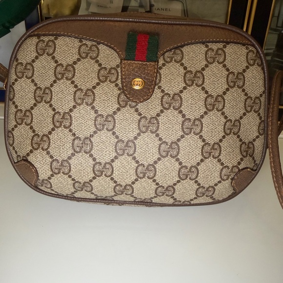 authentic Vintage Gucci Web Crossbody Bag GG Coated Canvas Small with COA. - Picture 8 of 16